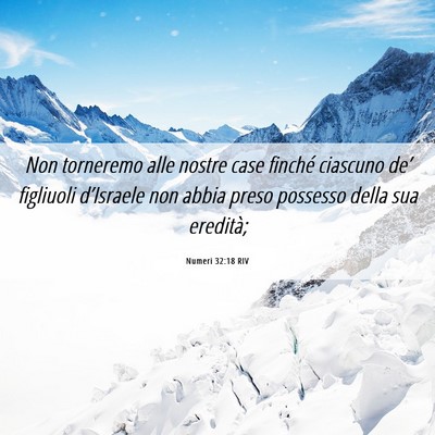 Picture 06 - Numeri 32:18 RIV - Non torneremo alle nostre case finché ciascuno - Bible Verse Picture