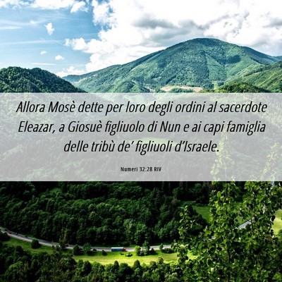 Picture 06 - Numeri 32:28 RIV - Allora Mosè dette per loro degli ordini al - Bible Verse Picture