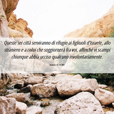 Picture 06 - Numeri 35:15 RIV - Queste sei città serviranno di rifugio ai - Bible Verse Picture