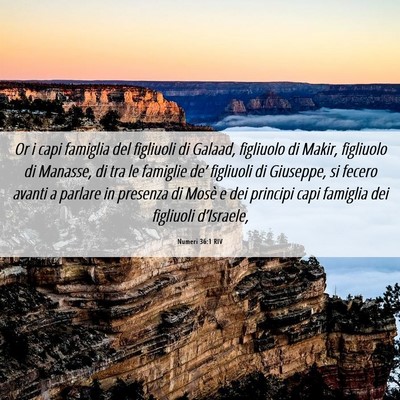 Picture 06 - Numeri 36:1 RIV - Or i capi famiglia del figliuoli di Galaad, - Bible Verse Picture
