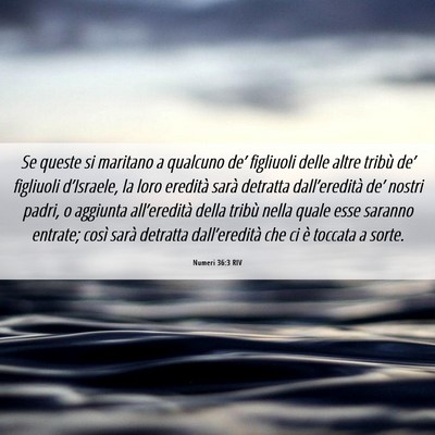 Picture 06 - Numeri 36:3 RIV - Se queste si maritano a qualcuno de’ figliuoli - Bible Verse Picture