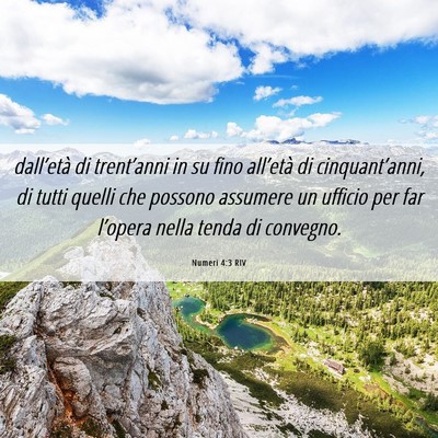 Picture 06 - Numeri 4:3 RIV - dall’età di trent’anni in su fino all’età - Bible Verse Picture