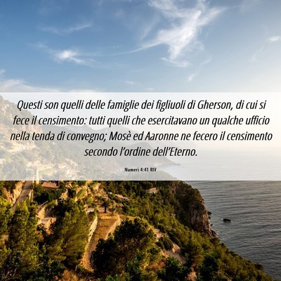 Picture 06 - Numeri 4:41 RIV - Questi son quelli delle famiglie dei figliuoli di - Bible Verse Picture