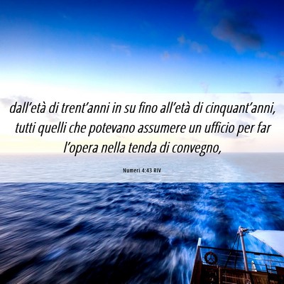 Picture 06 - Numeri 4:43 RIV - dall’età di trent’anni in su fino all’età - Bible Verse Picture