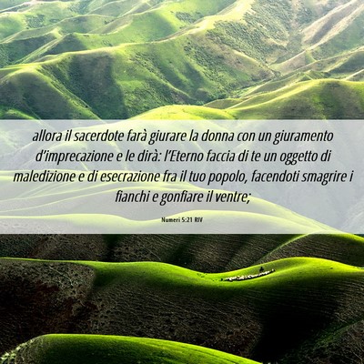 Picture 06 - Numeri 5:21 RIV - allora il sacerdote farà giurare la donna con un - Bible Verse Picture