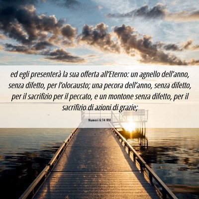 Picture 06 - Numeri 6:14 RIV - ed egli presenterà la sua offerta all’Eterno: - Bible Verse Picture