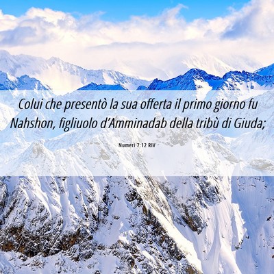 Picture 06 - Numeri 7:12 RIV - Colui che presentò la sua offerta il primo - Bible Verse Picture