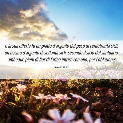 Picture 06 - Numeri 7:13 RIV - e la sua offerta fu un piatto d’argento del - Bible Verse Picture