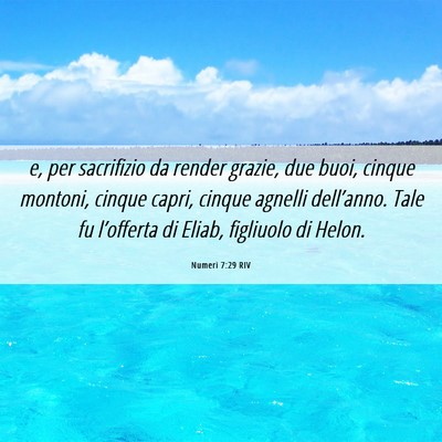 Picture 06 - Numeri 7:29 RIV - e, per sacrifizio da render grazie, due buoi, - Bible Verse Picture