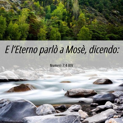 Picture 06 - Numeri 7:4 RIV - E l’Eterno parlò a Mosè, - Bible Verse Picture