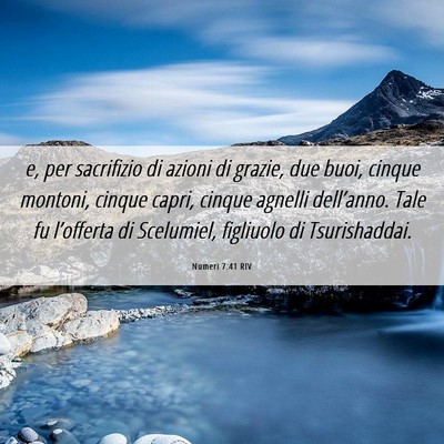 Picture 06 - Numeri 7:41 RIV - e, per sacrifizio di azioni di grazie, due buoi, - Bible Verse Picture