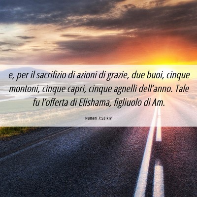 Picture 06 - Numeri 7:53 RIV - e, per il sacrifizio di azioni di grazie, due - Bible Verse Picture