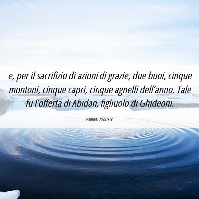 Picture 06 - Numeri 7:65 RIV - e, per il sacrifizio di azioni di grazie, due - Bible Verse Picture
