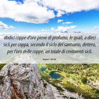 Picture 06 - Numeri 7:86 RIV - dodici coppe d’oro piene di profumo, le quali, - Bible Verse Picture