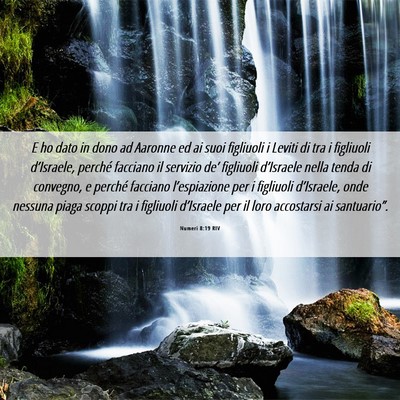 Picture 06 - Numeri 8:19 RIV - E ho dato in dono ad Aaronne ed ai suoi figliuoli - Bible Verse Picture