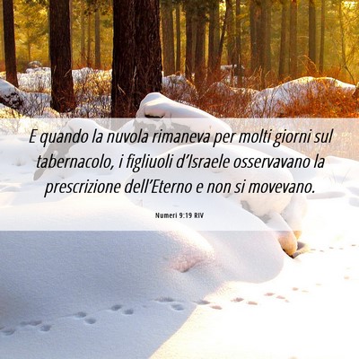 Picture 06 - Numeri 9:19 RIV - E quando la nuvola rimaneva per molti giorni sul - Bible Verse Picture