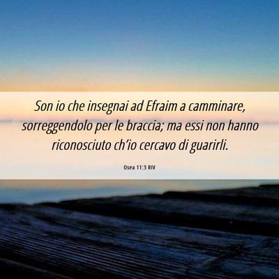 Picture 06 - Osea 11:3 RIV - Son io che insegnai ad Efraim a camminare, - Bible Verse Picture