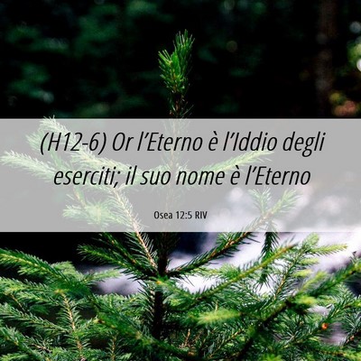 Picture 06 - Osea 12:5 RIV - (H12-6) Or l’Eterno è l’Iddio degli - Bible Verse Picture