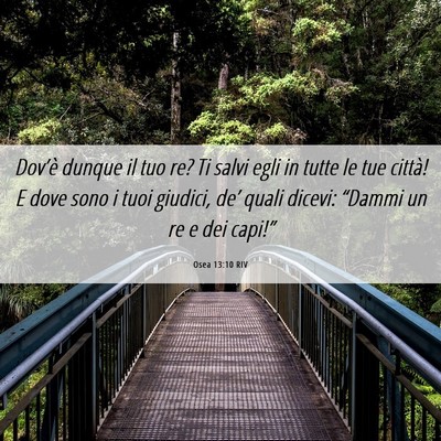 Picture 06 - Osea 13:10 RIV - Dov’è dunque il tuo re? Ti salvi egli in tutte - Bible Verse Picture