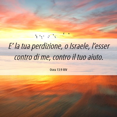 Picture 06 - Osea 13:9 RIV - E’ la tua perdizione, o Israele, l’esser - Bible Verse Picture