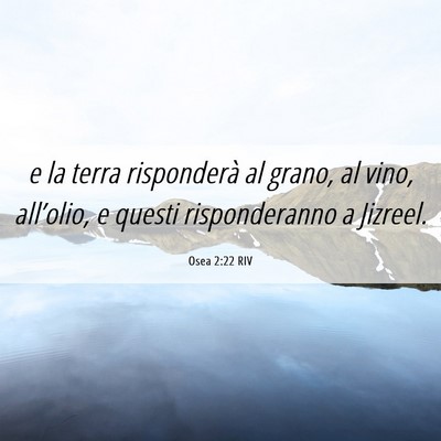 Picture 06 - Osea 2:22 RIV - e la terra risponderà al grano, al vino, - Bible Verse Picture
