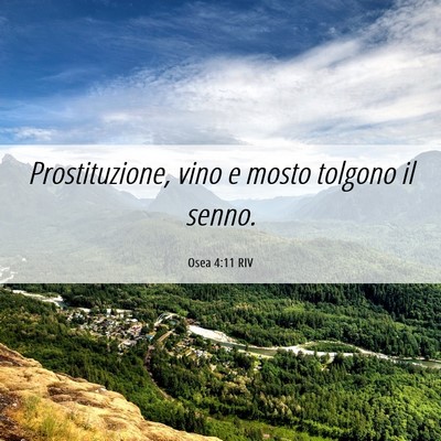 Picture 06 - Osea 4:11 RIV - Prostituzione, vino e mosto tolgono il - Bible Verse Picture