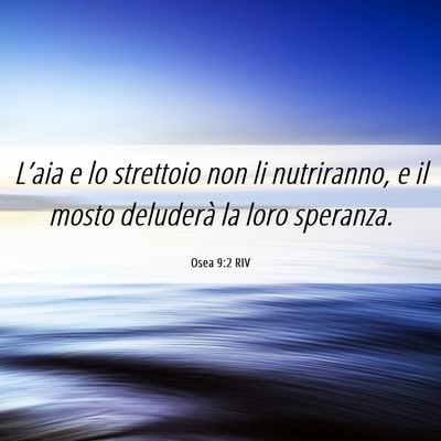 Picture 06 - Osea 9:2 RIV - L’aia e lo strettoio non li nutriranno, e il - Bible Verse Picture