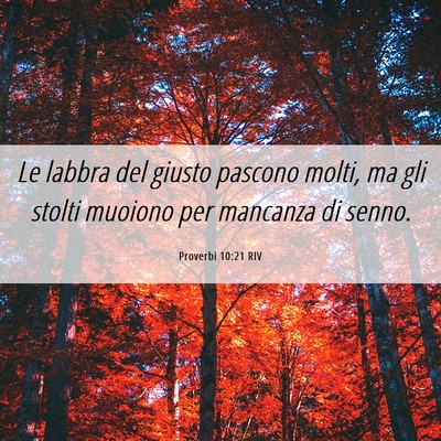 Picture 06 - Proverbi 10:21 RIV - Le labbra del giusto pascono molti, ma gli stolti - Bible Verse Picture