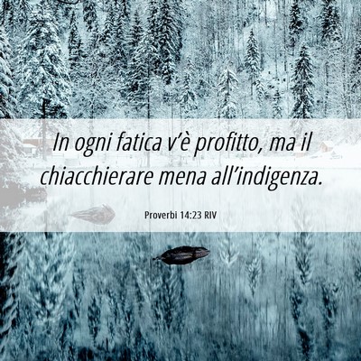 Picture 06 - Proverbi 14:23 RIV - In ogni fatica v’è profitto, ma il - Bible Verse Picture