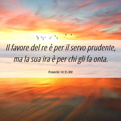Picture 06 - Proverbi 14:35 RIV - Il favore del re è per il servo prudente, ma la - Bible Verse Picture