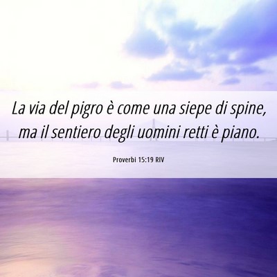 Picture 06 - Proverbi 15:19 RIV - La via del pigro è come una siepe di spine, ma - Bible Verse Picture