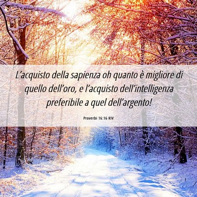 Picture 06 - Proverbi 16:16 RIV - L’acquisto della sapienza oh quanto è migliore - Bible Verse Picture