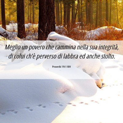 Picture 06 - Proverbi 19:1 RIV - Meglio un povero che cammina nella sua - Bible Verse Picture
