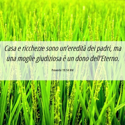 Picture 06 - Proverbi 19:14 RIV - Casa e ricchezze sono un’eredità dei padri, ma - Bible Verse Picture