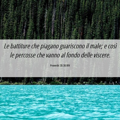 Picture 06 - Proverbi 20:30 RIV - Le battiture che piagano guariscono il male; e - Bible Verse Picture