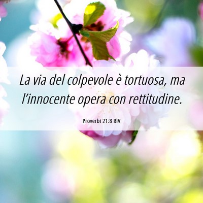 Picture 06 - Proverbi 21:8 RIV - La via del colpevole è tortuosa, ma - Bible Verse Picture