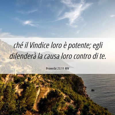 Picture 06 - Proverbi 23:11 RIV - ché il Vindice loro è potente; egli difenderà - Bible Verse Picture