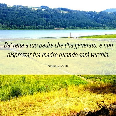 Picture 06 - Proverbi 23:22 RIV - Da’ retta a tuo padre che t’ha generato, e - Bible Verse Picture