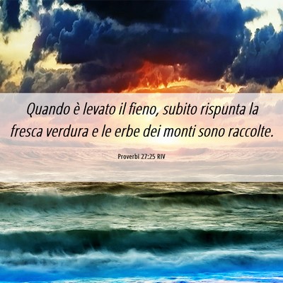Picture 06 - Proverbi 27:25 RIV - Quando è levato il fieno, subito rispunta la - Bible Verse Picture