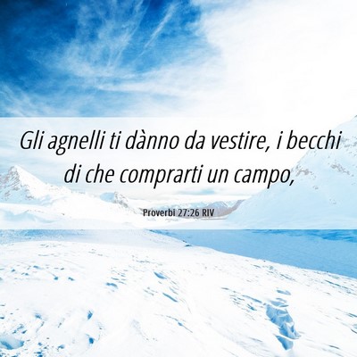 Picture 06 - Proverbi 27:26 RIV - Gli agnelli ti dànno da vestire, i becchi di che - Bible Verse Picture