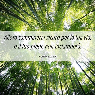 Picture 06 - Proverbi 3:23 RIV - Allora camminerai sicuro per la tua via, e il tuo - Bible Verse Picture