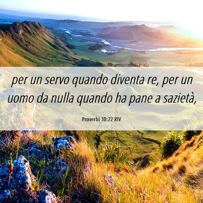 Picture 06 - Proverbi 30:22 RIV - per un servo quando diventa re, per un uomo da - Bible Verse Picture