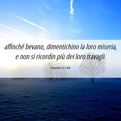 Picture 06 - Proverbi 31:7 RIV - affinché bevano, dimentichino la loro miseria, e - Bible Verse Picture