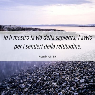Picture 06 - Proverbi 4:11 RIV - Io ti mostro la via della sapienza, t’avvio per - Bible Verse Picture