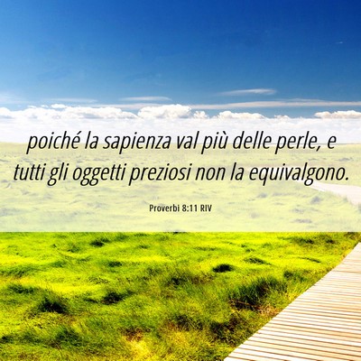 Picture 06 - Proverbi 8:11 RIV - poiché la sapienza val più delle perle, e tutti - Bible Verse Picture
