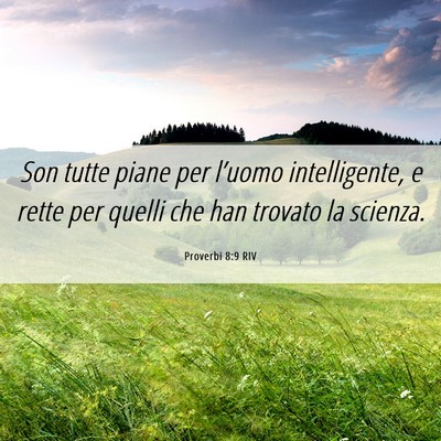 Picture 06 - Proverbi 8:9 RIV - Son tutte piane per l’uomo intelligente, e - Bible Verse Picture