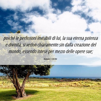 Picture 06 - Romani 1:20 RIV - poiché le perfezioni invisibili di lui, la sua - Bible Verse Picture