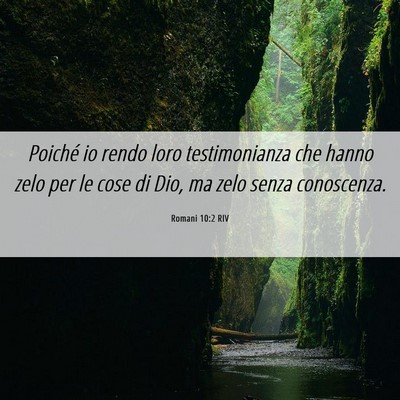 Picture 06 - Romani 10:2 RIV - Poiché io rendo loro testimonianza che hanno - Bible Verse Picture