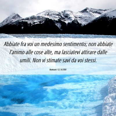 Picture 06 - Romani 12:16 RIV - Abbiate fra voi un medesimo sentimento; non - Bible Verse Picture