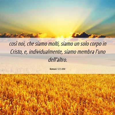 Picture 06 - Romani 12:5 RIV - così noi, che siamo molti, siamo un solo corpo - Bible Verse Picture